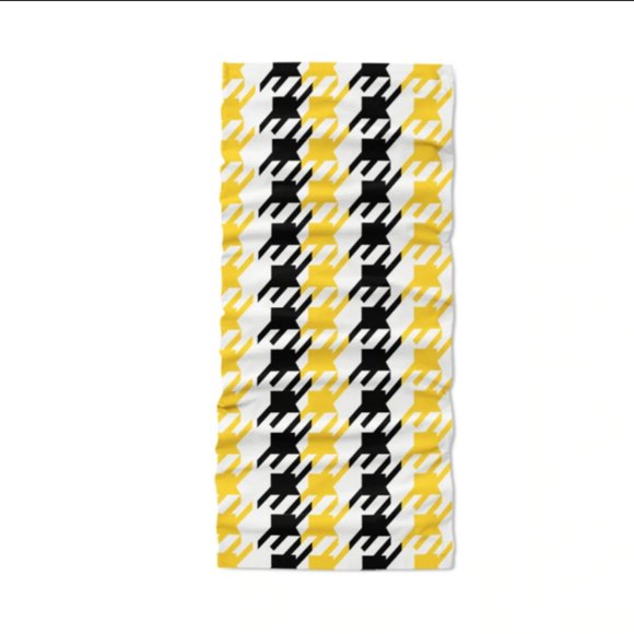 GIANT YELLOW & BLACK Houndstooth Face Mask Gaiter - Picture 7 of 10